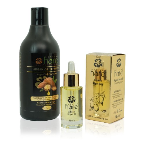 Hare Organic Argan Oil 30ml + Argan Oil Shampoo 500ml Kit